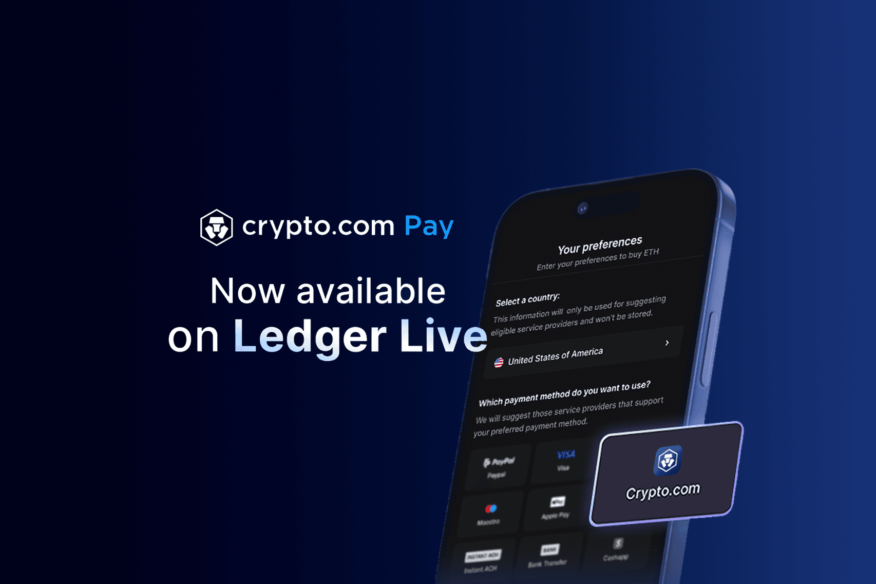 Crypto.com Pay esta ahora disponible en Ledger Live!