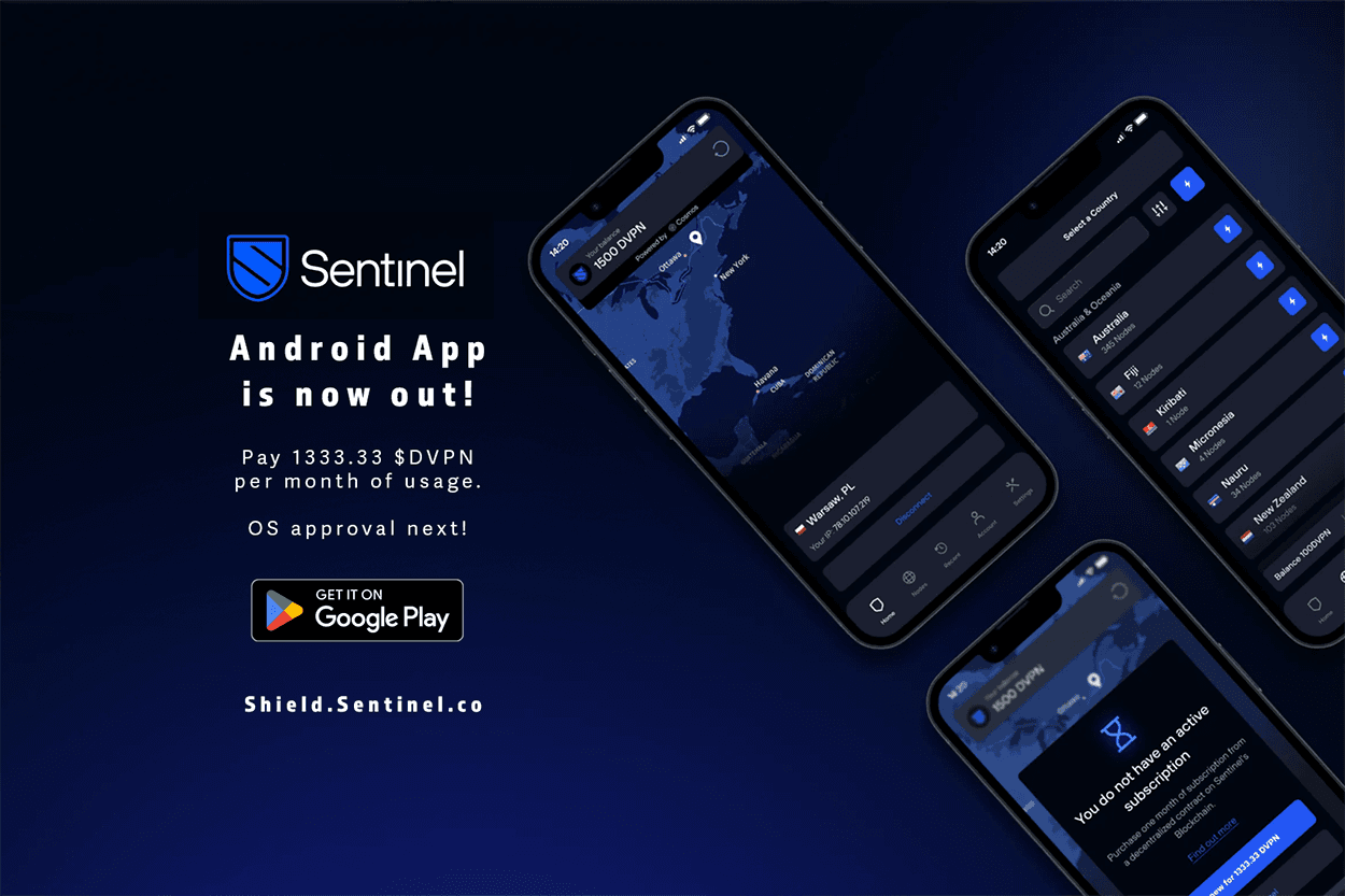 La Aplicación Android de Sentinel $DVPN Ya Está Disponible en Google Play Store