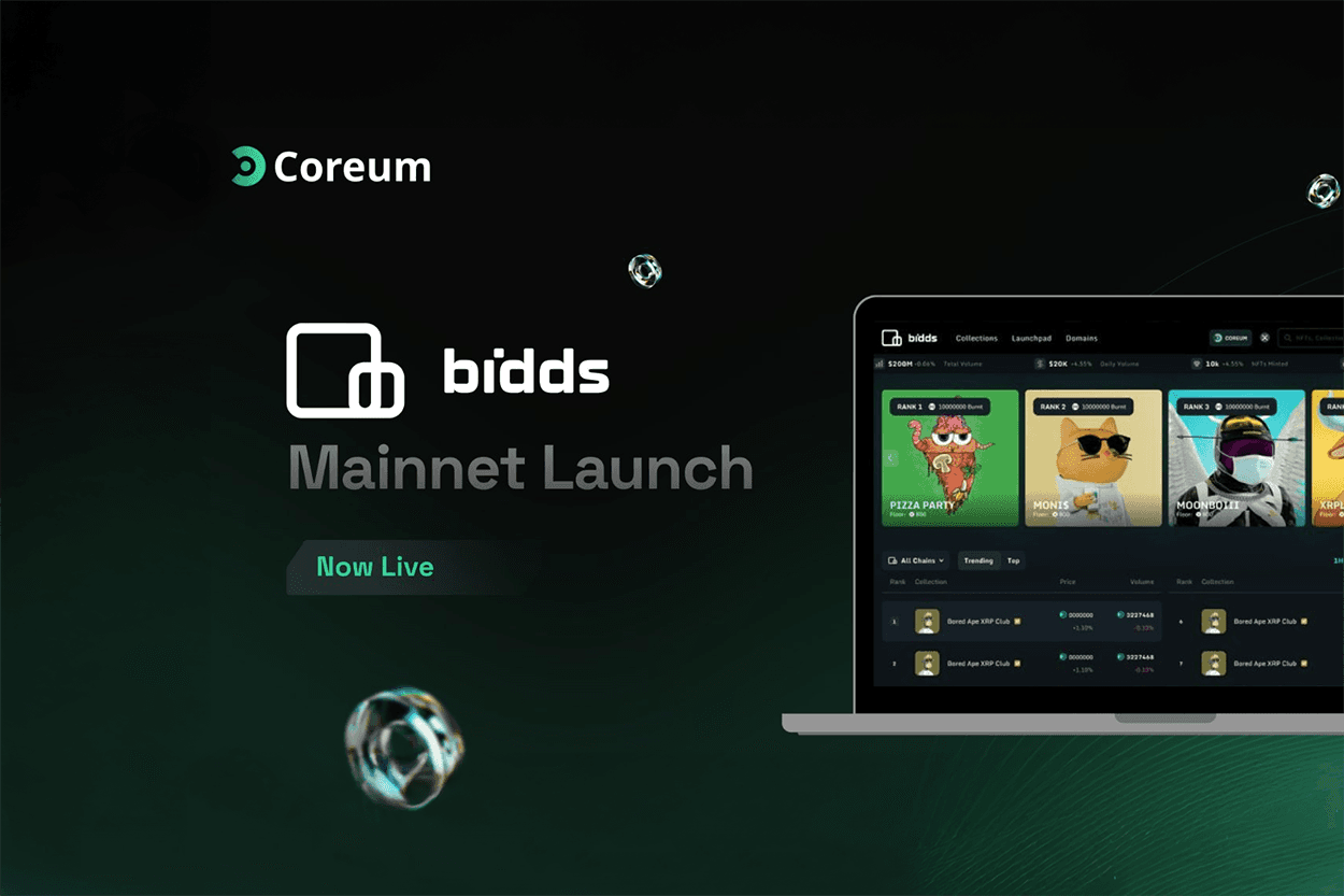 BiddsonCore Lanza Plataforma para Smart NFTs en Coreum