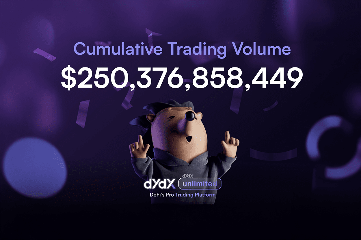 dYdX supera los $250 mil millones en volumen operado en V4