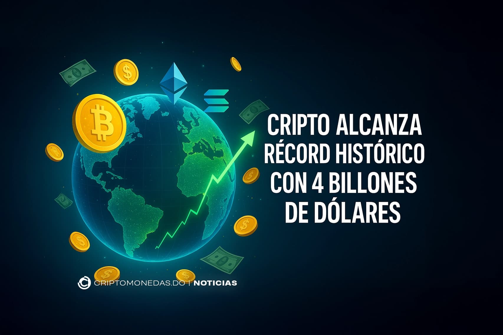 Cripto alcanza récord histórico con 4 billones de dólares